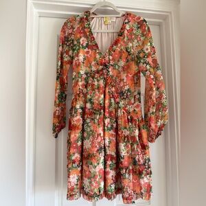 JB by Julie Brown Vibrant Floral Long Sleeve Dress